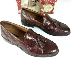 Stacy Adams Men's  Shoe 10M Genuine Snake Skin Cognac Tassel Loafer
